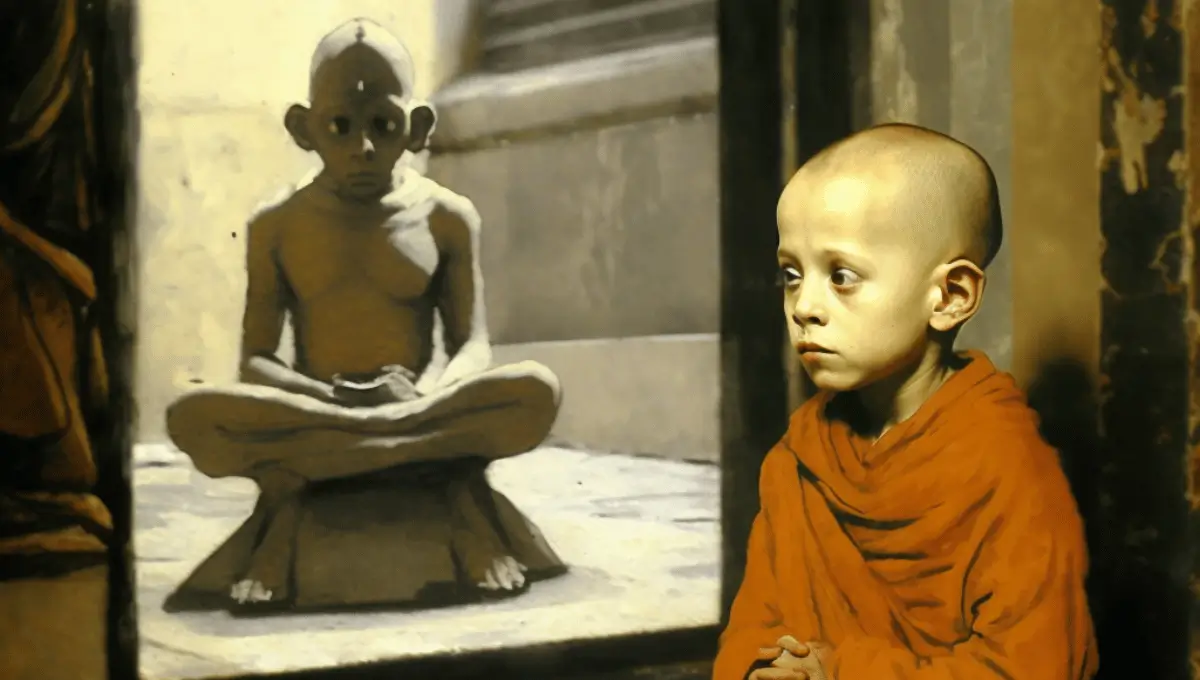 A child monk in the temple by Painting by Pablo Picasso