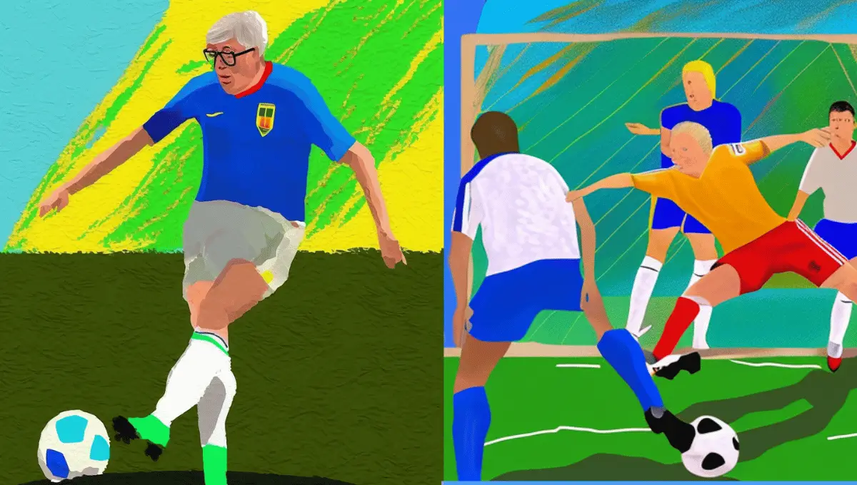 FIFA world cup images painter David Hockney style